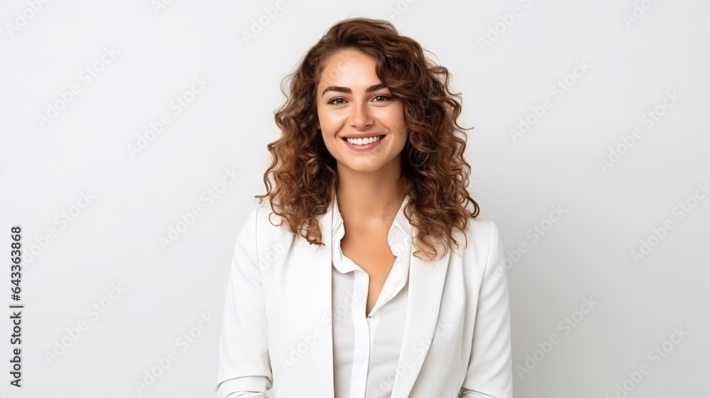 portrait of a smiling businesswoman on white background portrait of a smiling businesswoman on white background