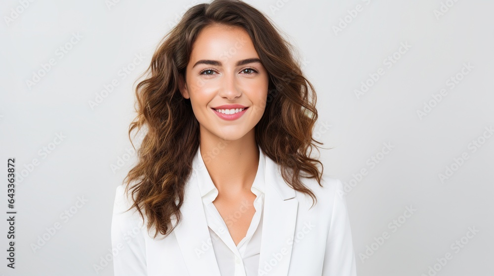 portrait of a smiling businesswoman on white background portrait of a smiling businesswoman on white background