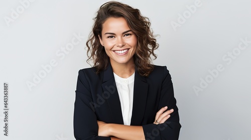 portrait of a businesswoman on white background