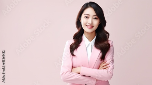 portrait of a asian businesswoman on white background