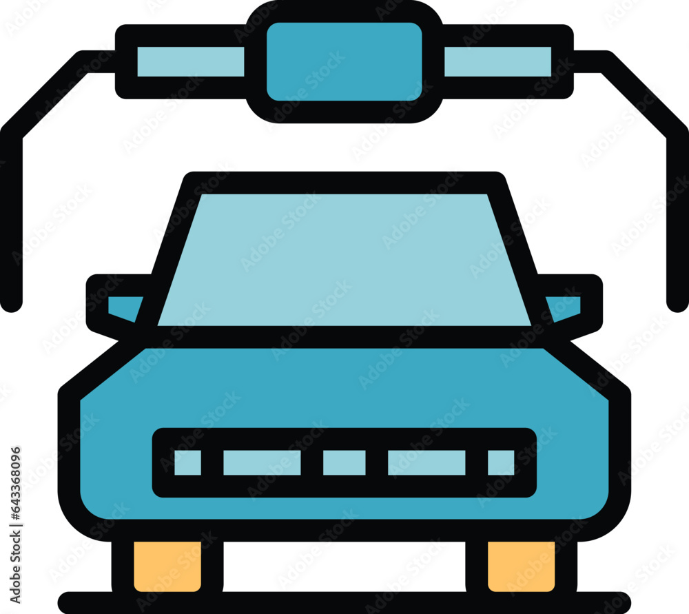 Auto wash icon outline vector. Service pressure. Window foam color flat Auto wash icon outline vector. Service pressure. Window foam color flat