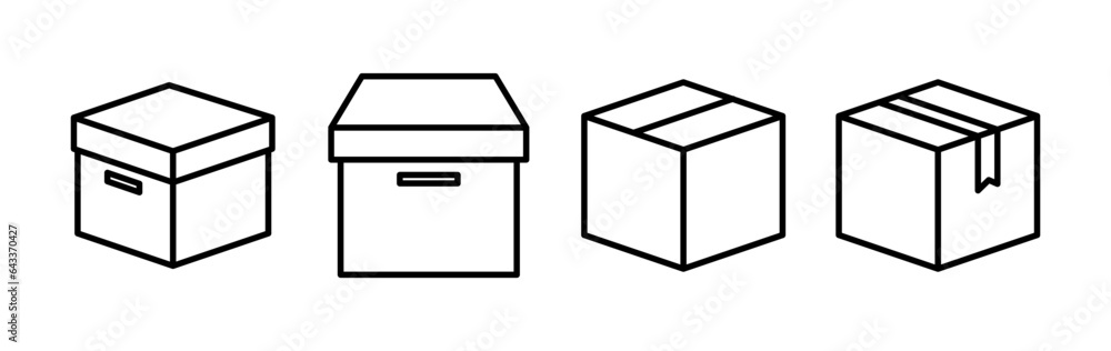 Box icon vector. Box sign. delivery package. parcel box. Box icon vector. Box sign. delivery package. parcel box.
