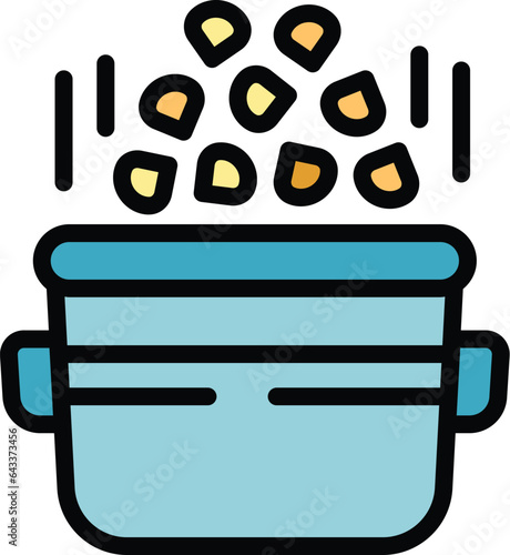 Food buckwheat icon outline vector. Cereal plant. Nature organic color flat