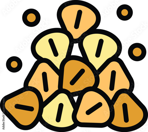 Buckwheat stack icon outline vector. Flower stem. Nature organic color flat