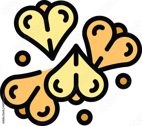 Organic buckwheat icon outline vector. Nature field. Cereal plant color flat