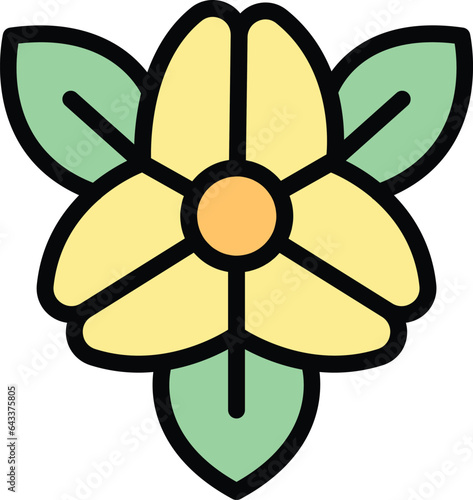 Flower buckwheat icon outline vector. Cereal plant. Nature organic color flat