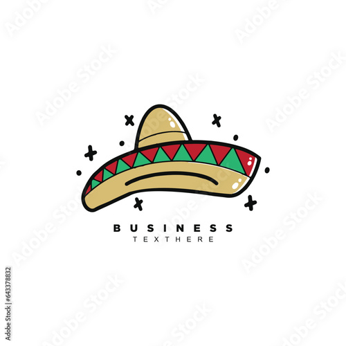 Mexican sombrero hat icon logo design isolated on white background