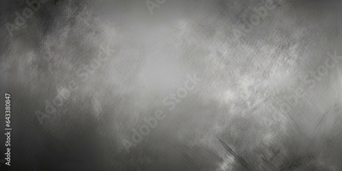Black dark gray silver white abstract background for design. Ombre gradient. Noise rough grungy grain brushed metal effect. Matte shimmer. Wide Web banner. generative AI
