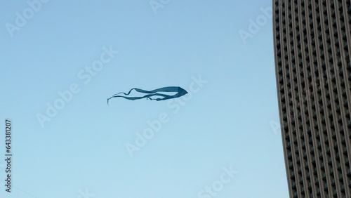 Kite Festival. The concept of aerodynamics. A beautiful sight. Air object in the sky. Festivals in Georgia. Rest on the Black Sea embankment. On the Sunset
