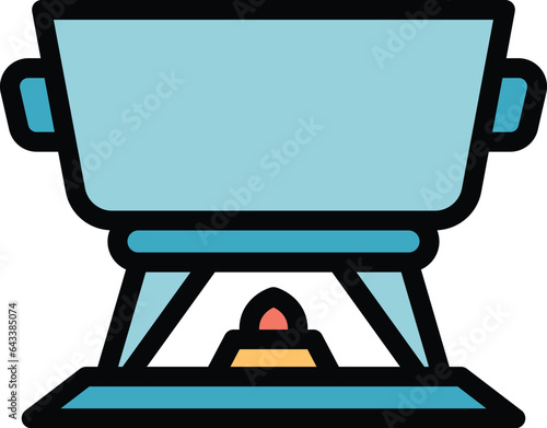 Melted food icon outline vector. Cooking dish. Meat cheddar color flat