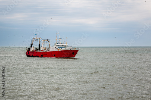 Trawler fishing vessel, hake, freezer, factory, with a carrying capacity of 1326 t DWT, sailing in the Atlantic Ocean.