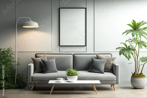 Realistic Living Room Mockups. Generative AI