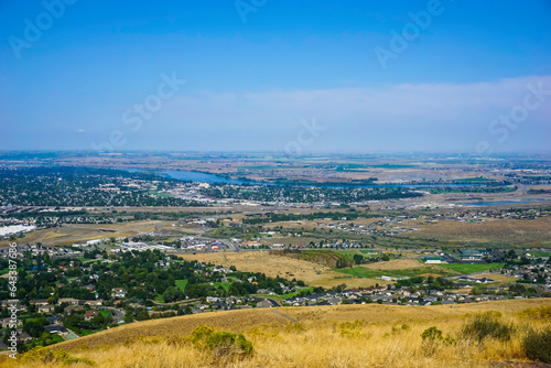Kennewick, Pasco and Richland Tri-Cities Washington from aerial view.