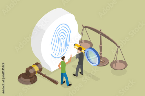 3D Isometric Flat Vector Conceptual Illustration of Forensic Psychology