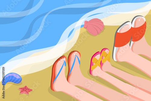 3D Isometric Flat Vector Icon of Beach View, Summer Vacation