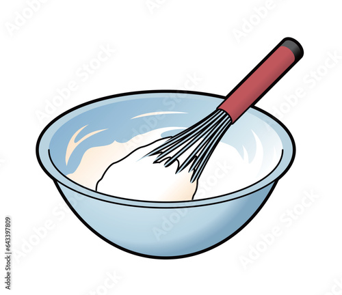 生クリームの泡立て　イラスト