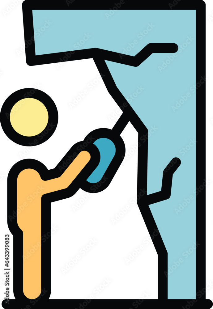 Repair tool icon outline vector. Home work. Hammer house color flat Repair tool icon outline vector. Home work. Hammer house color flat