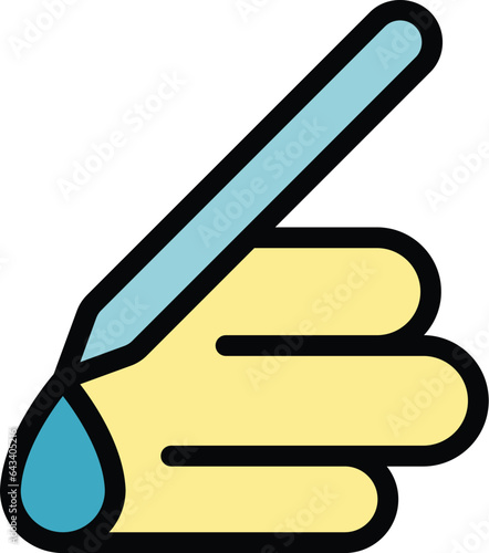 Point draw icon outline vector. Digital pen. Tablet pad color flat