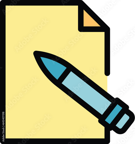 Pencil draw icon outline vector. Digital pen. Tablet stylus color flat