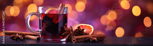 Mulled wine drink background photo