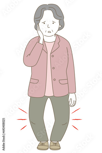 膝が悪くてO脚に悩む高齢女性