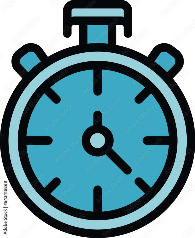 Sport stopwatch icon outline vector. Care info. Calorie device color flat Sport stopwatch icon outline vector. Care info. Calorie device color flat