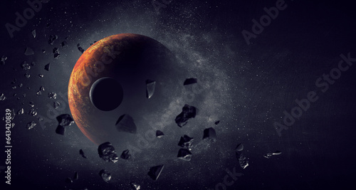 Fototapeta Naklejka Na Ścianę i Meble -  Image of outer space. Disaster theme.