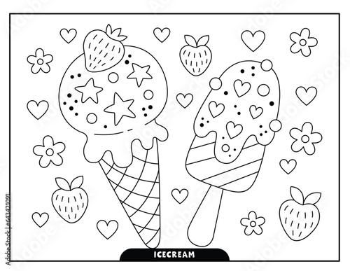 Ice cream coloring pages for kids