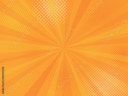 背景素材 ポップな注目背景 ドット 斜線 閃光 輝き オレンジ色 爆発 プレゼント 勝利