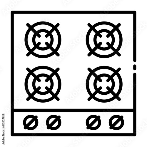 Stove kitchenware outline icon