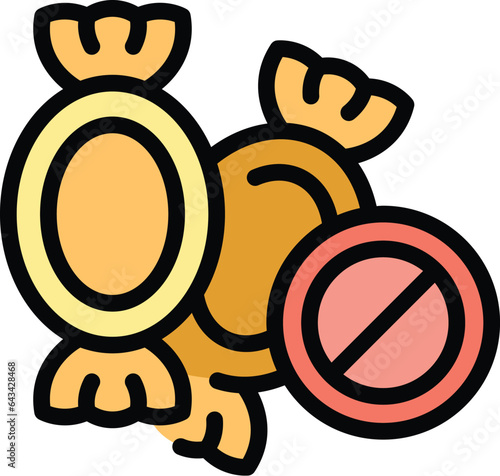 Bon bon icon outline vector. Paleo diet. Free food color flat