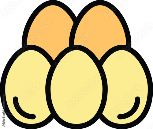 Egg icon outline vector. Paleo diet. Free food color flat