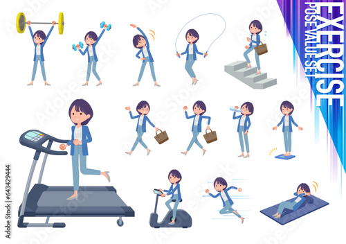 エクササイズやスポーツに関する広報担当女性のセット