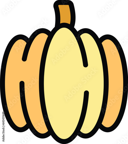Pumpkin Paleo diet icon outline vector. Free food. Vegan eating color flat