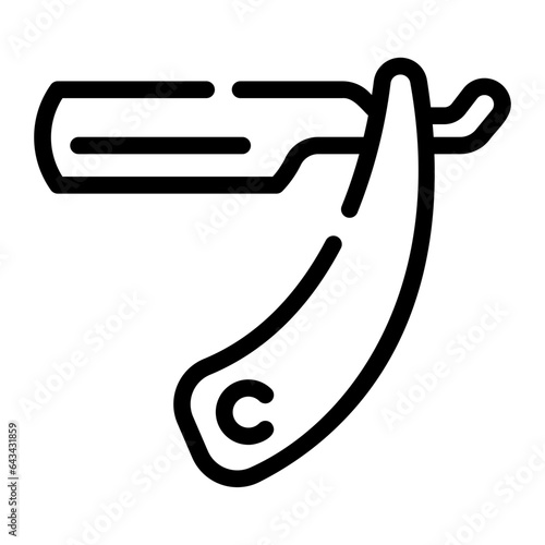 straight razor Line Icon
