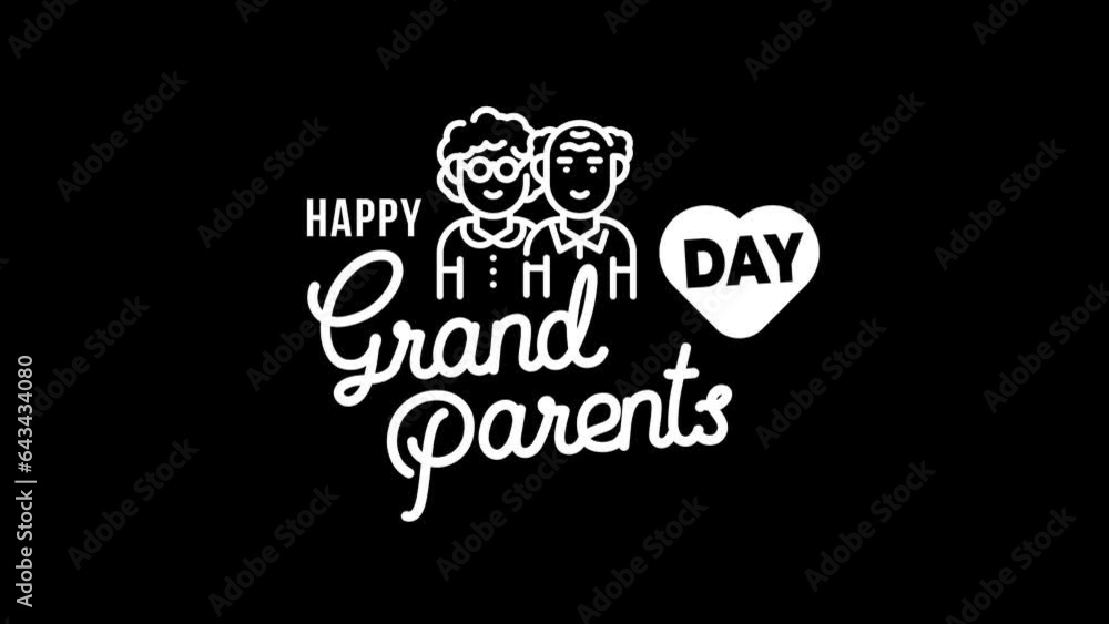 Happy Grandparents Day Text Animation in white color on transparent background. Great for Grandparents Day Greeting Card around the world. Easy put to any video. 4K Alpha Channel. Happy Grandparents Day Text Animation in white color on transparent background. Great for Grandparents Day Greeting Card around the world. Easy put to any video. 4K Alpha Channel.