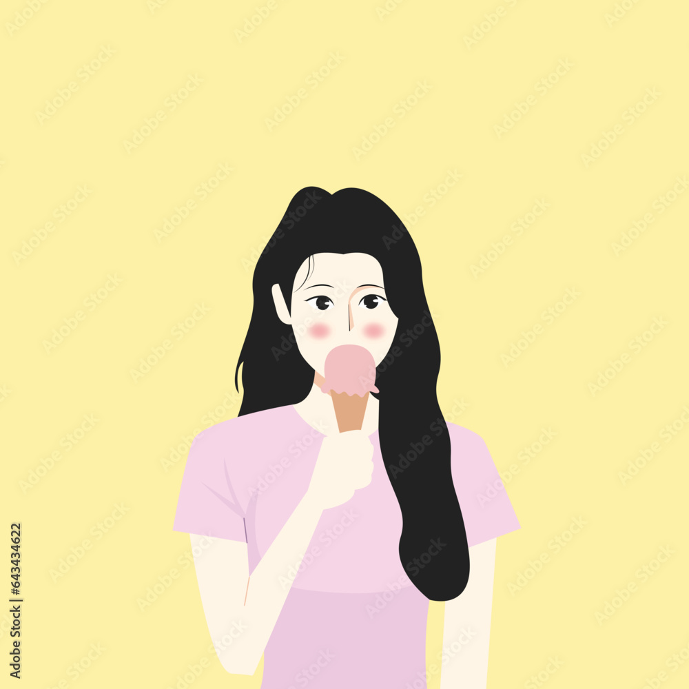 hand drawn of a beautiful woman eating ice cream
hand drawn of a beautiful woman eating ice cream