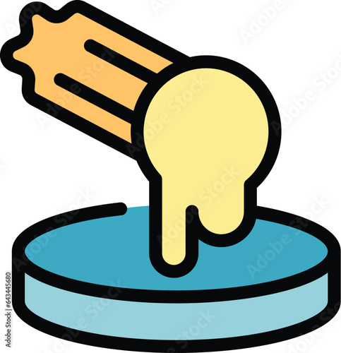 Mexican churro icon outline vector. Spain dessert. Spanish food color flat