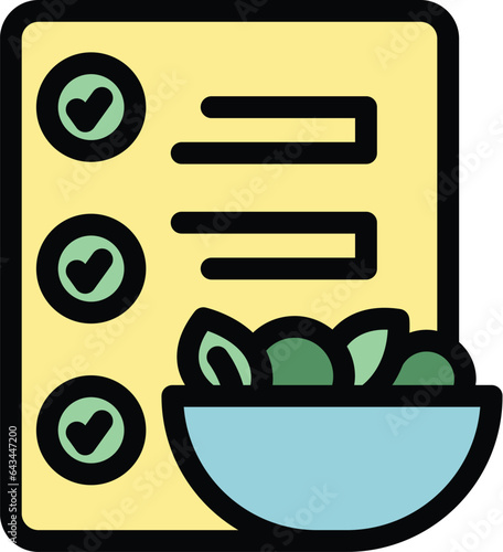 Baby food menu icon outline vector. Education service. Daycare child color flat