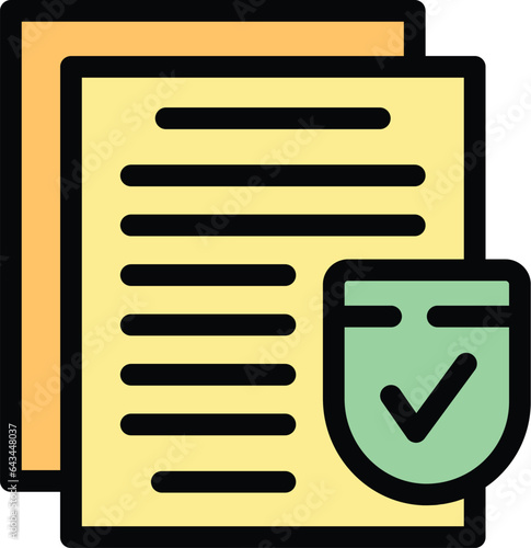 Babysitter document icon outline vector. Baby education. Service woman color flat