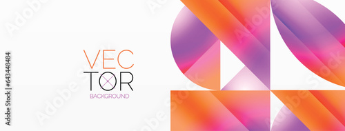 Serene gradient template. Circles and triangles mingle in minimalist perfection. Gentle fusion of forms and hues creates balanced yet captivating backdrop, embodying modern sophistication