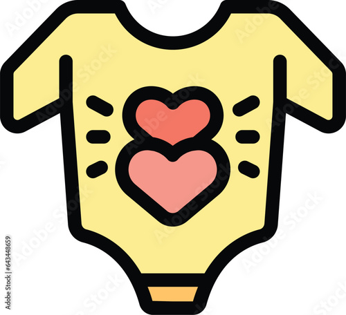 Baby cloth icon outline vector. Child education. Child sitter color flat