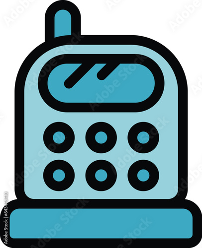 Video nanny icon outline vector. Baby service. Sitter page color flat