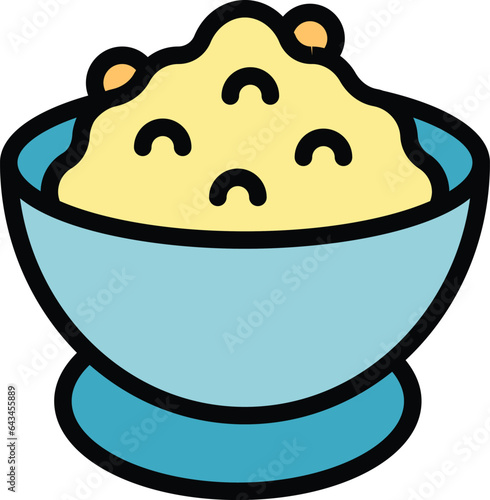 Cambodia food icon outline vector. Travel culture. Temple map color flat