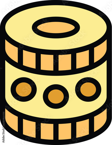 Cambodia drums icon outline vector. Travel culture. Skyline asean color flat