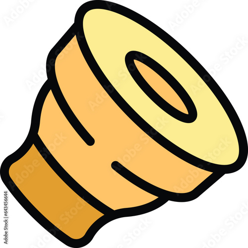 Culture drums icon outline vector. Travel tourism. Temple national color flat