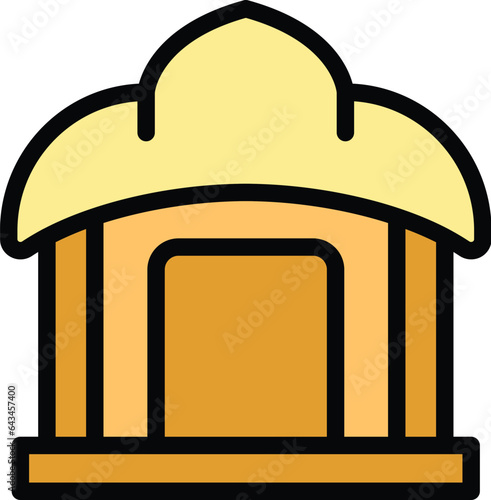 Temple icon outline vector. Tourism travel. National city color flat