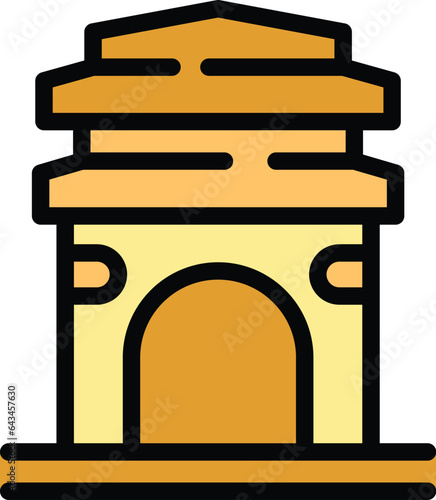 City arch icon outline vector. Travel culture. National art color flat