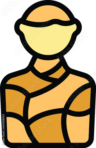 Statue icon outline vector. Travel culture. Map temple color flat