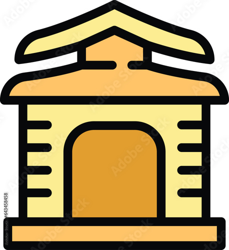 National trip icon outline vector. Travel culture. Tourism map color flat